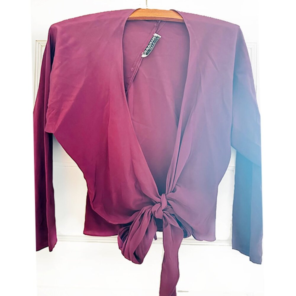 Authentic Vintage Charivari 70's Silk Wrap Shirt Sz Medium